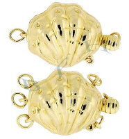 14K Multi-Strand Clamshell Clasp With Safety 2615-14K