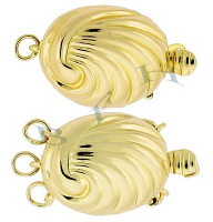 14K Multi-Strand Fancy Oval Clasp With Safety 2617-14K