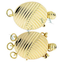 14K Multi-Strand Fancy Oval Clasp With Safety 2621-14K