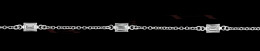 Sterling Silver Rectangle Bezel Cz Chain 26241-Ss