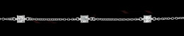 Sterling Silver Square Bezel Cz Chain 26243-Ss