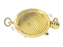 14K Multi-Strand Fancy Oval Clasp With Safety 2625-14K