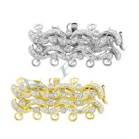 14K Fancy Diamond Hair Comb Clasps 26450-14K