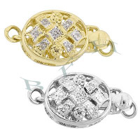 14K Diamond Fancy Oval Clasps 26607-14K