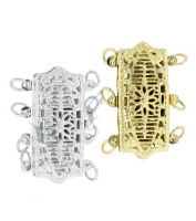 14K Multi-Strand Rectangle Filigree Clasp 2714-14K