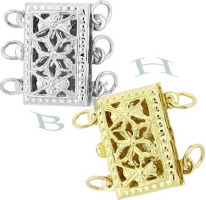 14K Multi-Strand Filigree Rectangle Clasp 2723-14K