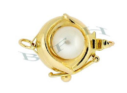 14K Round Pearl Clasp With Safety 2725-14K
