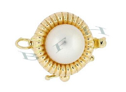 14K Fancy Round Pearl Clasp With Safety 2726-14K