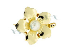 14K Flower Pearl Clasp Wtih Safety 2730-14K