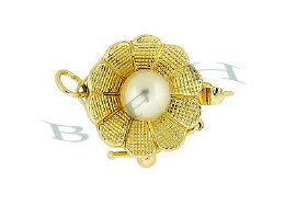 14K Sunflower Pearl Clasp With Safety 2731-14K