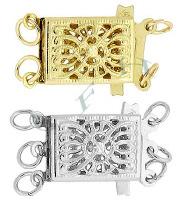14K Multi-Strand Rectangle Filigree Clasp 2742-14K
