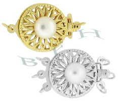 14K Round Filigree Pearl Clasps 2770-14K