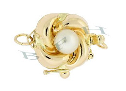 14K Fancy Round Pearl Clasp With Safety 2789-14K