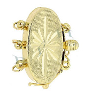 14K Multi-Strand Oval Clasp With Safety 2790-14K