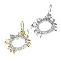 14K Diamonds Crab Charms 27998-14K