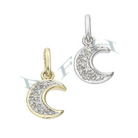 14K Diamonds Quarter Moon Charms 28019-14K