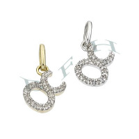 14K Diamonds Taurus Charms 28023-14K