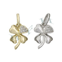 14K Diamonds Four Leaves Clover Charms 28030-14K
