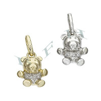 14K Diamonds Bear Charms 28034-14K
