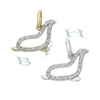14K Diamonds Seal Charms 28038-14K