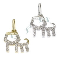 14K Diamonds Lion Charms 28040-14K