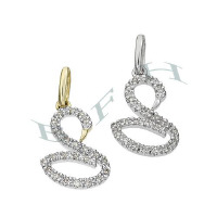 14K Diamonds Swan Charms 28044-14K