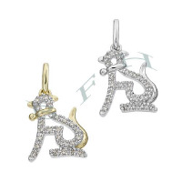 14K Diamonds Leopard Charms 28046-14K