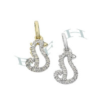 14K Diamonds Seahorse Charms 28066-14K