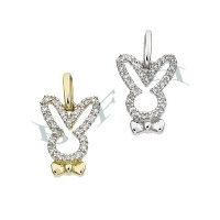 14K Diamonds Rabbit Charms 28072-14K