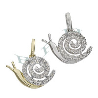 14K Diamonds Snail Charms 28078-14K