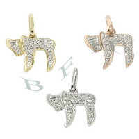 14K Diamonds Chai Charms 28082-14K