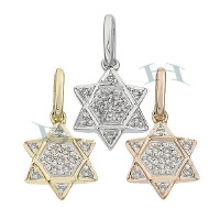 14K Diamonds Jewish Star Charms Style (B) 28085-14K