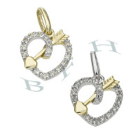 14K Diamonds Arrow In Heart Charms 28088-14K