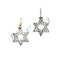 14K Diamonds Jewish Star Charms 28092-14K