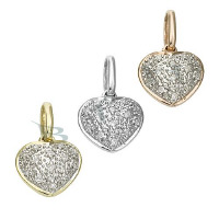 14K Diamonds Heart Charms Style (C) 28094-14K