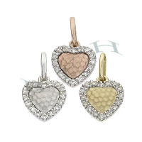 14K Diamonds Heart Charms Style (F) 28102-14K