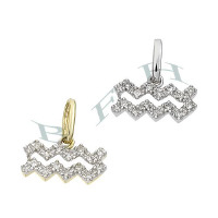 14K Diamonds Aquarius Charms 28123-14K