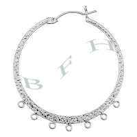 Sterling Silver 35mm 7 Rings Hoop Earring 28670-Ss 