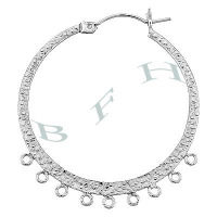 Sterling Silver 35mm 9 Rings Hoop Earring 28671-Ss