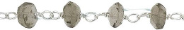 Pigtail Ss Chain 4mm Smoky Quartz Beads 28809-Ss