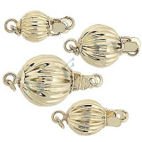14KY Corrugated Ball Clasp With Rings 29182-14K