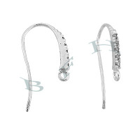 Rhodium Sterling Silver Earwire Earring 29197-Ss