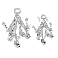 Rhodium Sterling Silver Filigree Bail 29198-Ss 