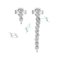 Rhodium Sterling Silver Drop Earring 29201-Ss