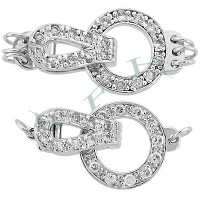 Rhodium Silver Circle Fold Over Clasp 29203-Ss