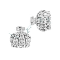 Rhodium Sterling Silver Filigree Bead Cap 29206-Ss