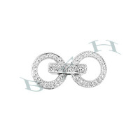 Rhodium Silver Circle Fold Over Clasp 29210-Ss