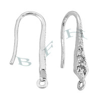 Rhodium Sterling Silver Earwire Earring 29213-Ss