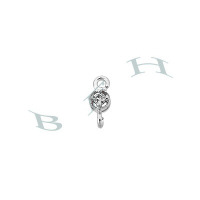 Rhodium Sterling Silver Circle Connector 29215-Ss