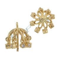 Vermeil Cubic Zirconia 10mm Filigree Drop 29221-Vm